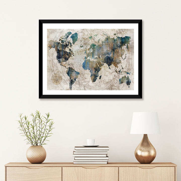 Celestial Map by Isabelle Z - Painting Print The Twillery Co.® Size: 24" H x 32" W x 1" D Format: Black Framed Paper