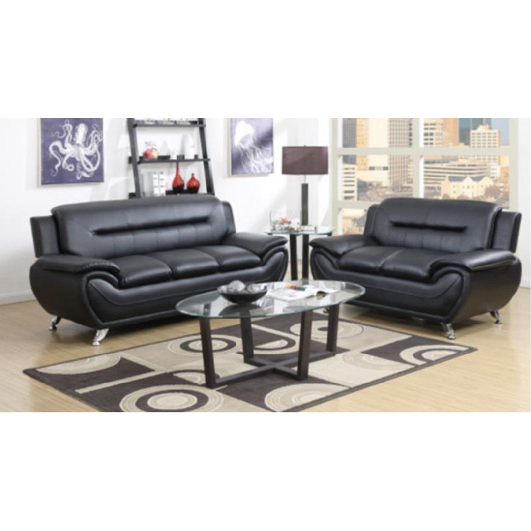 Mulvey 80" Faux Leather Pillow Top Arm Sofa Orren Ellis Upholstery Color: Black