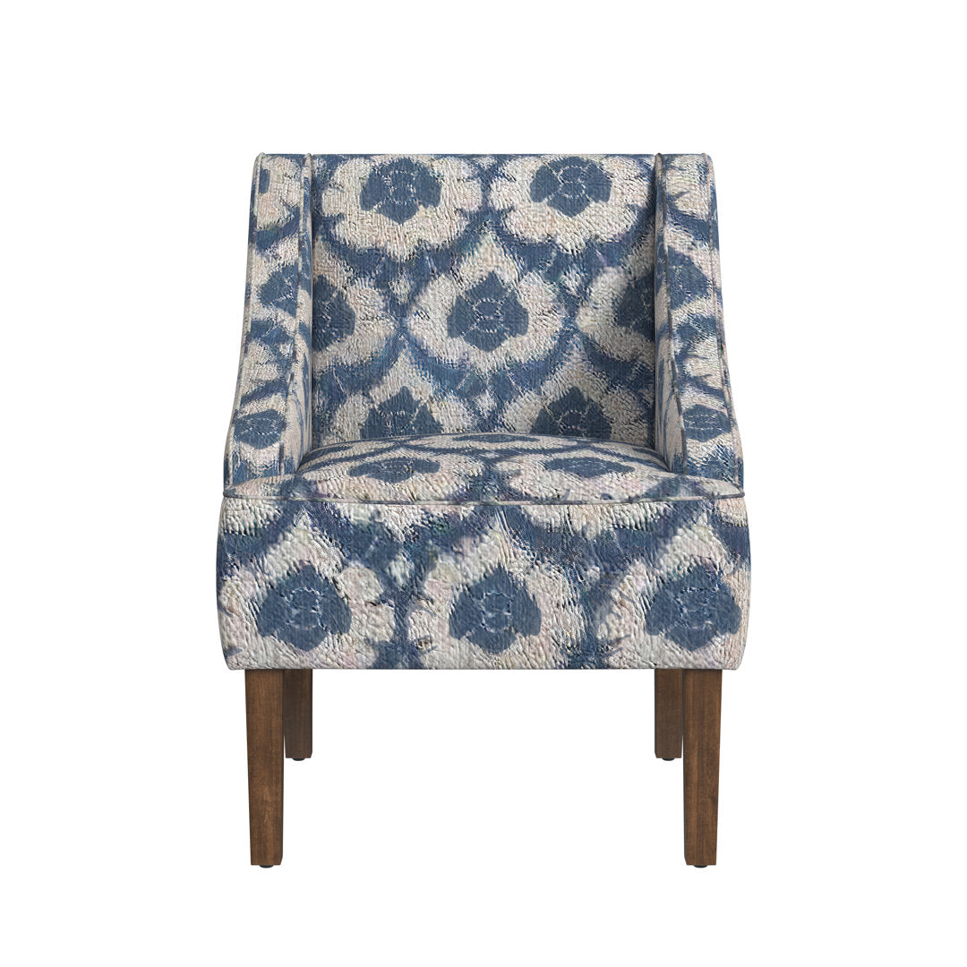 Adona Accent Chair Mistana™ Fabric: Blue Ikat Print 100% Polyester