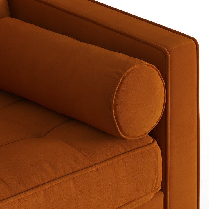 Geo 84" Wide Reversible Sofa and Chaise AllModern Body Fabric: Burnt Orange Performance Velvet