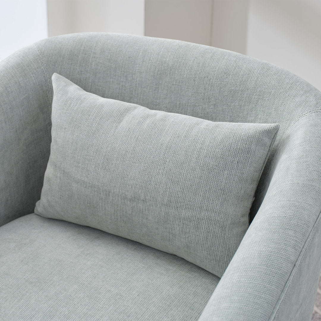 Swivel Accent Arm Chair with Plump Pillow Upholstered Comfy 360 Degree Swivel  Sofa Chair Brayden Studio® Body Fabric: Light Green Linen Blend
