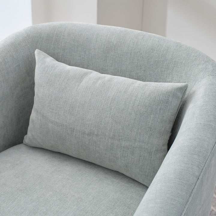Swivel Accent Arm Chair with Plump Pillow Upholstered Comfy 360 Degree Swivel  Sofa Chair Brayden Studio® Body Fabric: Light Green Linen Blend
