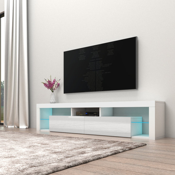 Floating Milano TV Stand for TVs up to 90" Orren Ellis Color: White