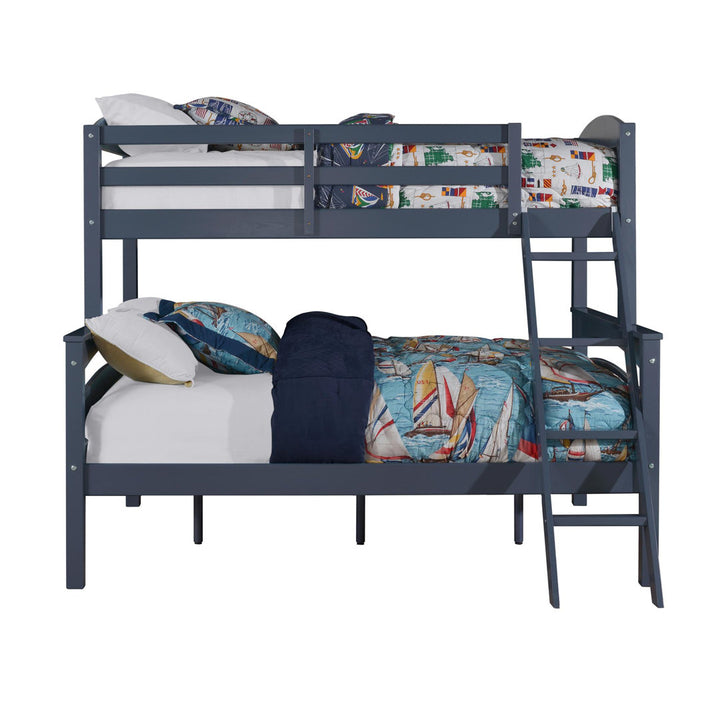 Barnett Twin over Full Bunk Bed Isabelle & Max™ Bed Frame Color: Graphite Blue