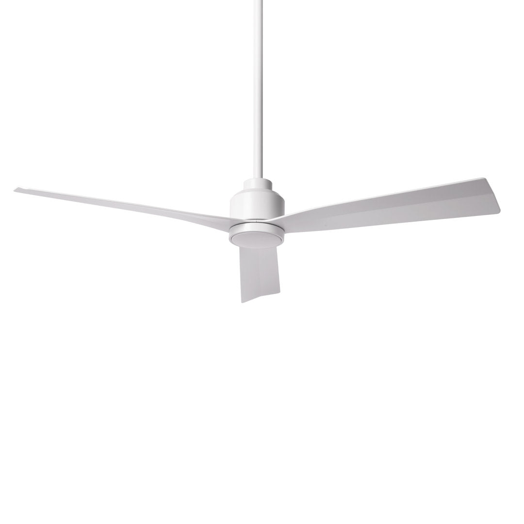 52" Smart Home Compatible 3 Blade Smart Ceiling Fan with Remote WAC Limited Fans Accessories: With Light Kit, Finish: Matte White