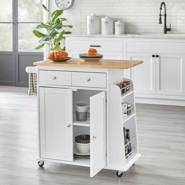 Ferraro Kitchen Cart Alcott Hill® Base Finish: White