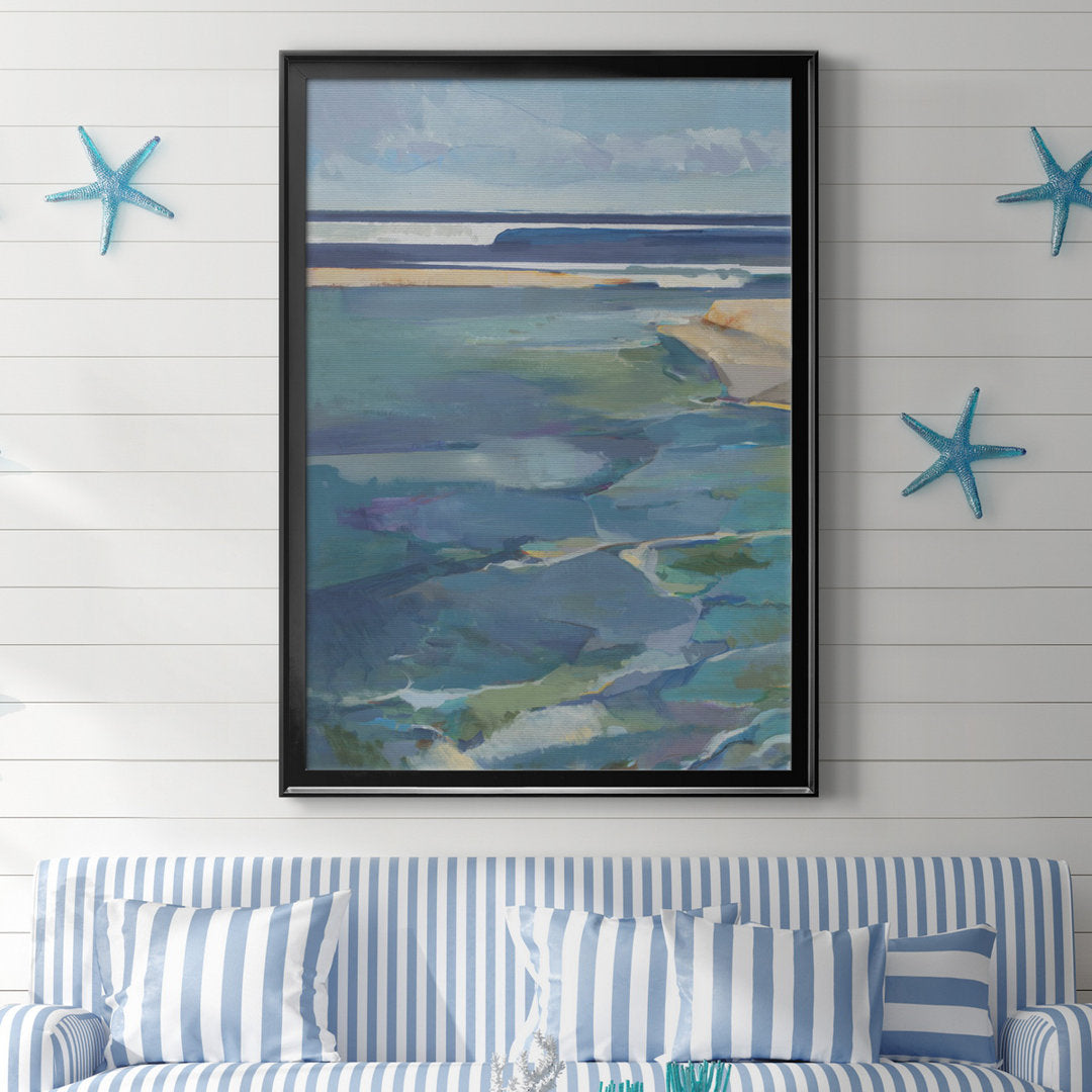 Breakwater - Picture Frame Print on Canvas Sand & Stable™ Size: 30.5" H x 42.5" W x 1.5" D Format: Black Framed Canvas