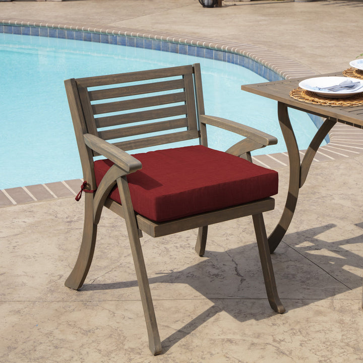 Outdoor Seat Cushion ARDEN Cushion Color: Ruby Cushion Size: 4" H x 19" W x 19" D