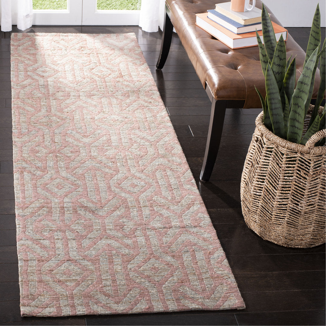 Laumer Hand Woven 80% Jute, 20% Cotton Geometric Rug Mercer41