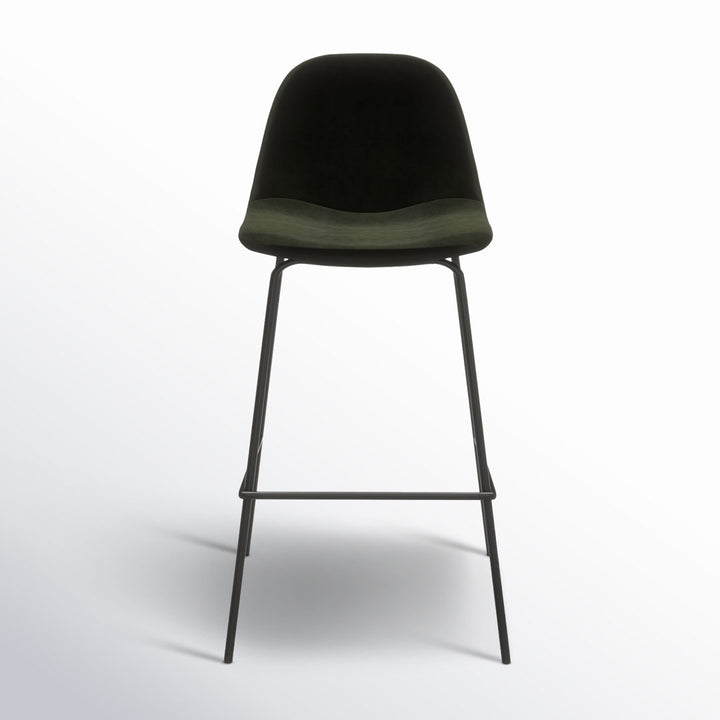 Kody Upholstered Bar & Counter Stool (Set of 2) AllModern Color: Bella Smoke Performance Velvet Seat Height: Counter Stool (23.5" Seat Height)