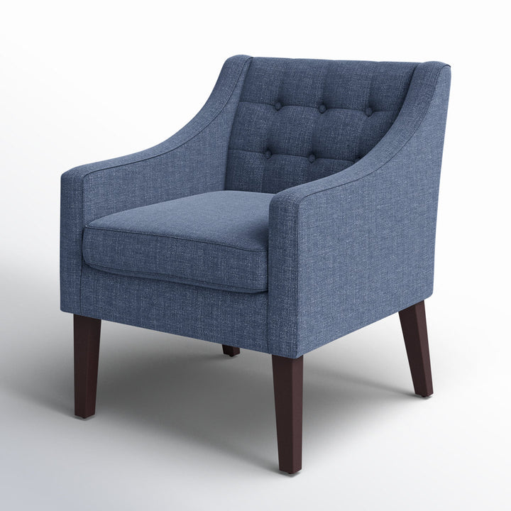 Clopton 26" Wide Mid-Century Modern Tufted Accent Armchair Hashtag Home Fabric: Navy Blue Polyester Blend