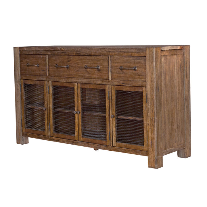 Trevion 3-drawer 60-inch Solid Wood Sideboard Mistana™ Color: Dark Brown
