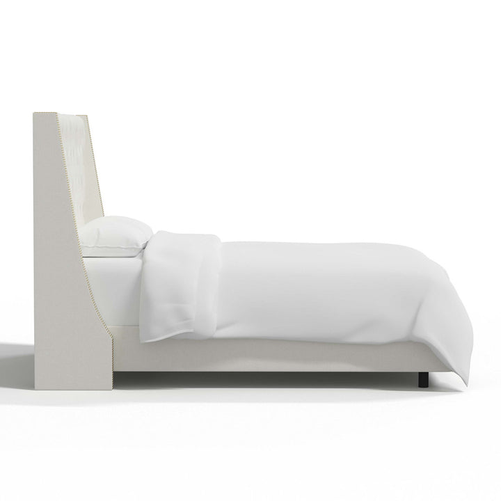 Annabel Upholstered Wingback Bed Kelly Clarkson Home Size: Full Body Fabric: Zuma White Textured Linen