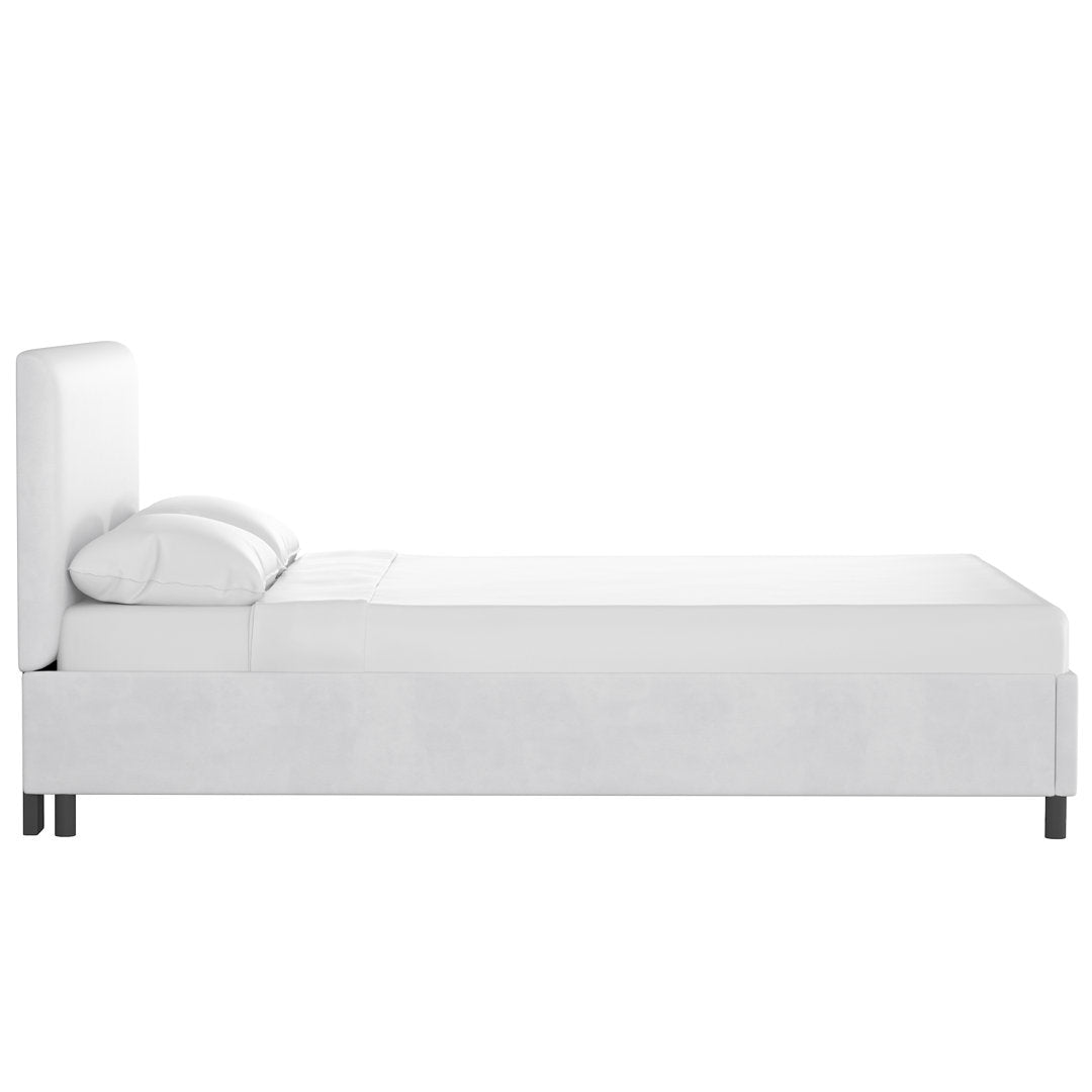 Pyburn Upholstered Low Profile Platform Bed Mercury Row® Color: Classic White Velvet Size: Twin