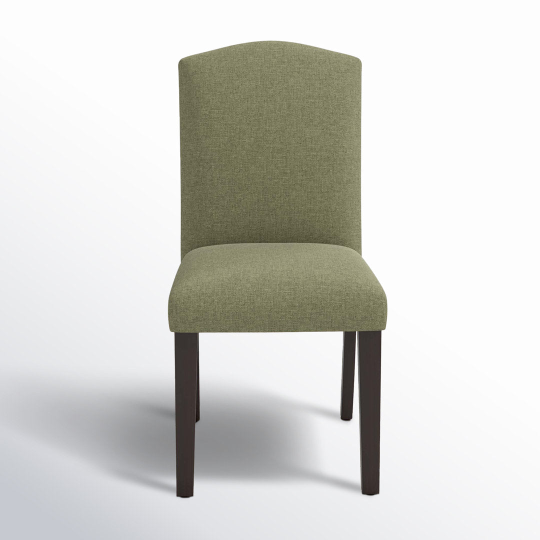 Estrela Upholstered Dining Chair Birch Lane™ Leg Color: Espresso, Upholstery Color: Velvet Ink
