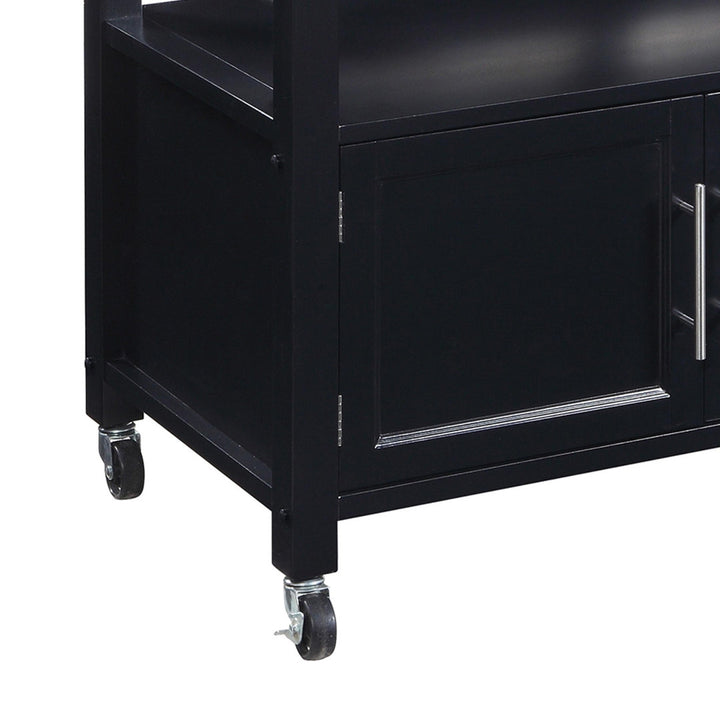 Ager Granite Top Kitchen Cart With Storage Space Latitude Run® Base Finish: Black