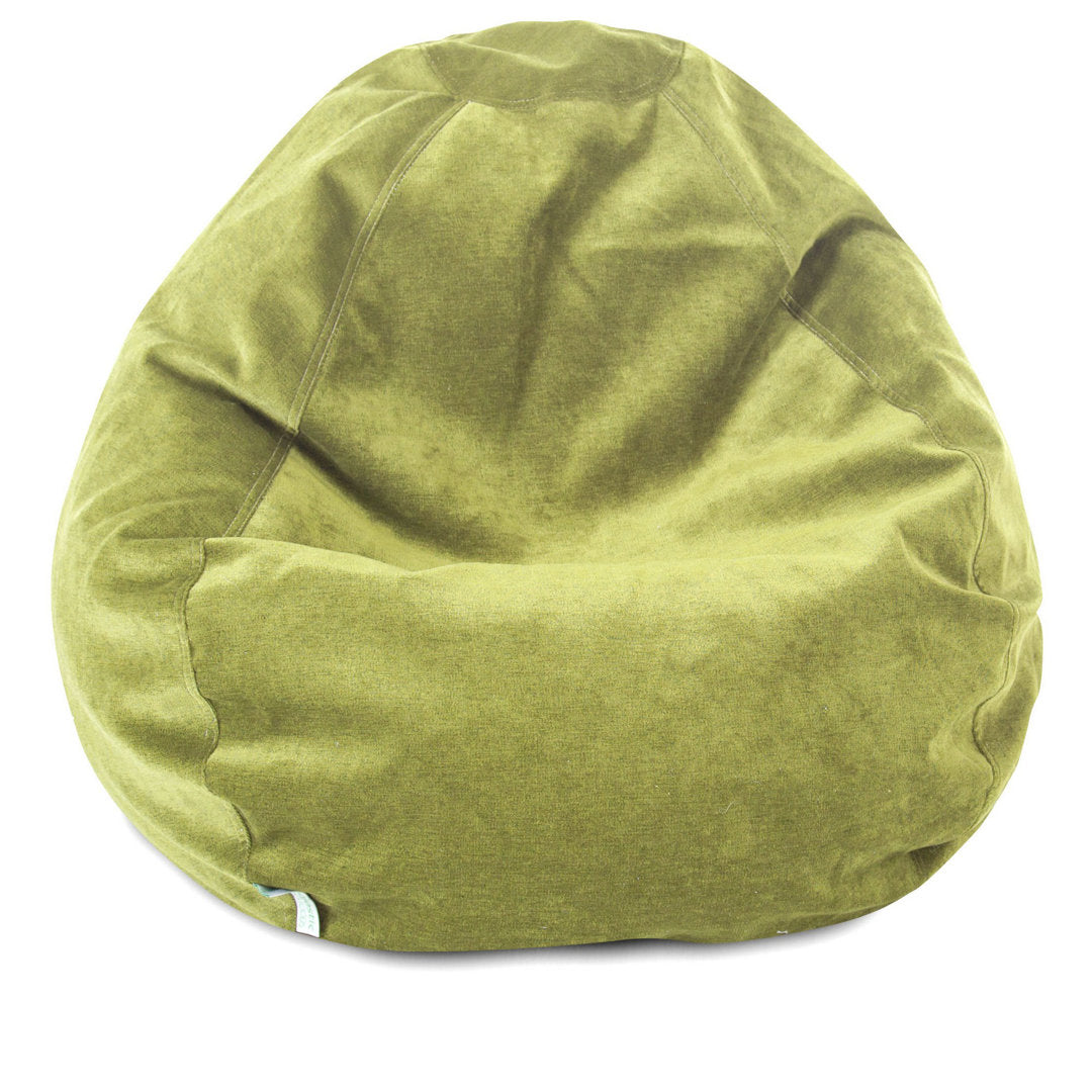 Velvet Bean Bag Chair & Lounger Ebern Designs Upholstery Color: Orange Size: 23" H x 35" W x 35" D