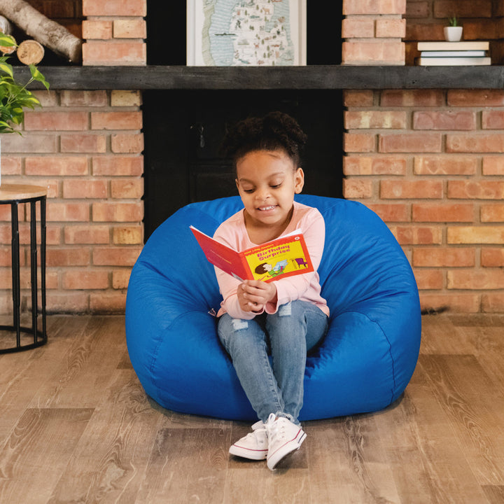 Big Joe Classic Bean Bag Chair Big Joe Size: 16"H x 27.5"W x 27.5"D Fabric: Sapphire Polyester Blend