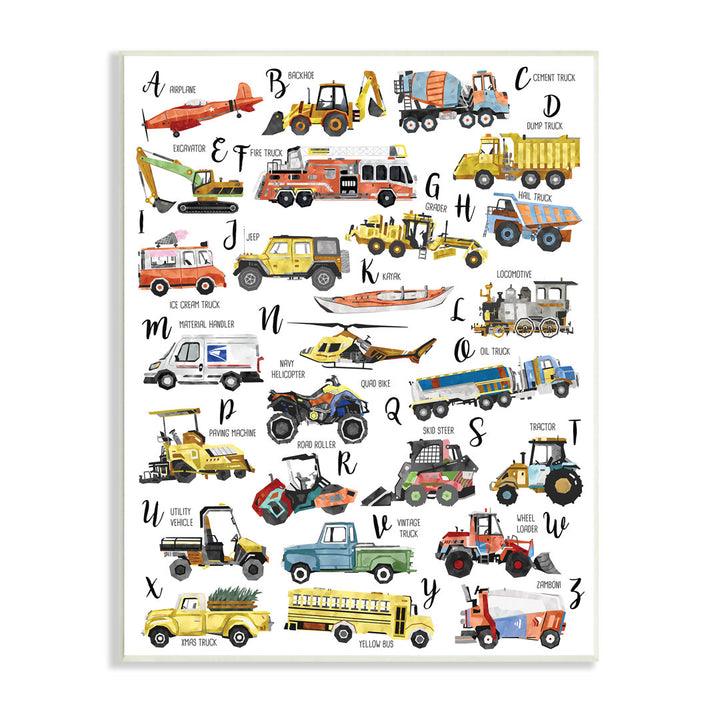 Dyal ABC's Of Motor Vehicles Kid's Alphabet Chart Viv + Rae™ Size: 15" H x 10" W  Format: Wall Plaque
