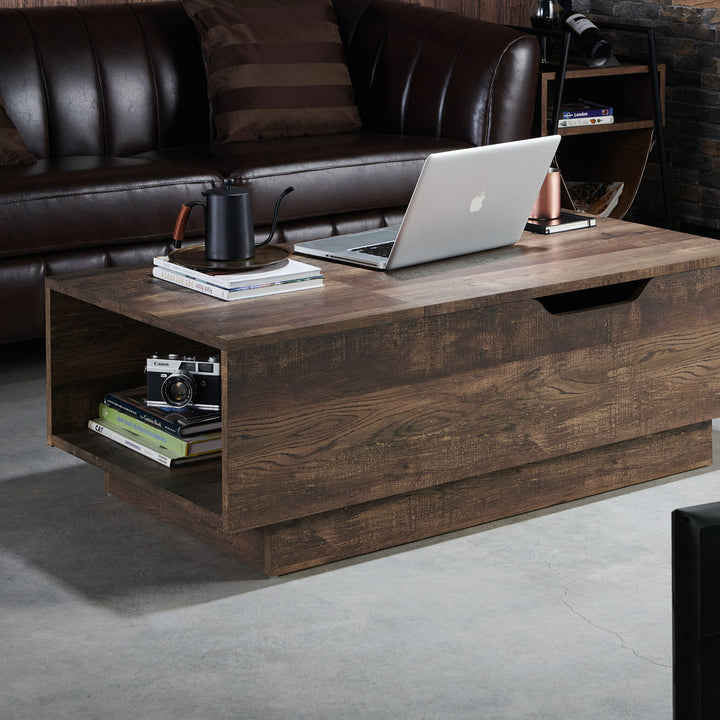 Kianna Lift Top Block Coffee Table with Storage Steelside™ Color: Reclaimed oak