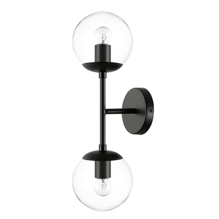 Cournoyer 2-Light Dimmable Wallchiere George Oliver Shade Color: Clear Finish: Black
