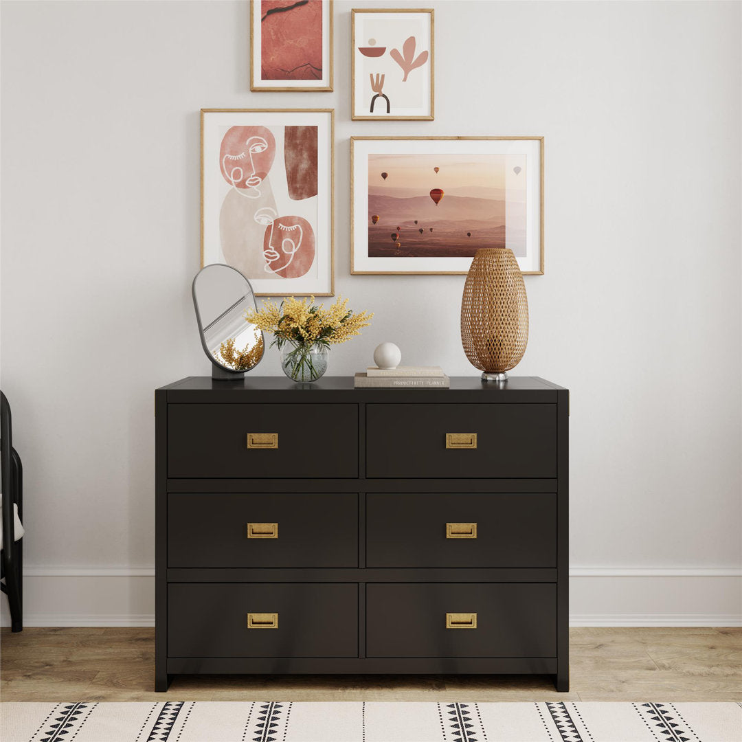 Hubble 6 Drawer Double Dresser Viv + Rae™ Color: Black