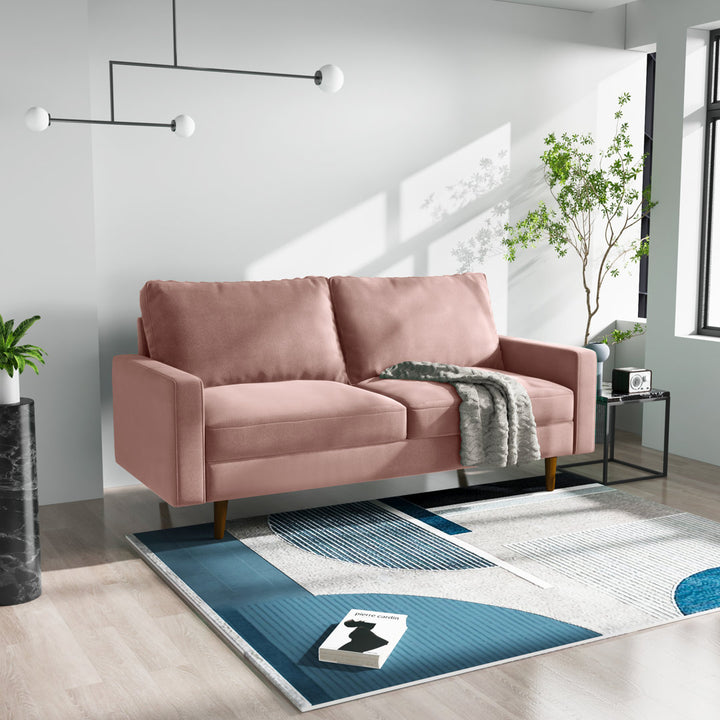 Markham 70" Velvet Square Arm Sofa Willa Arlo™ Interiors Fabric: Rose Polyester