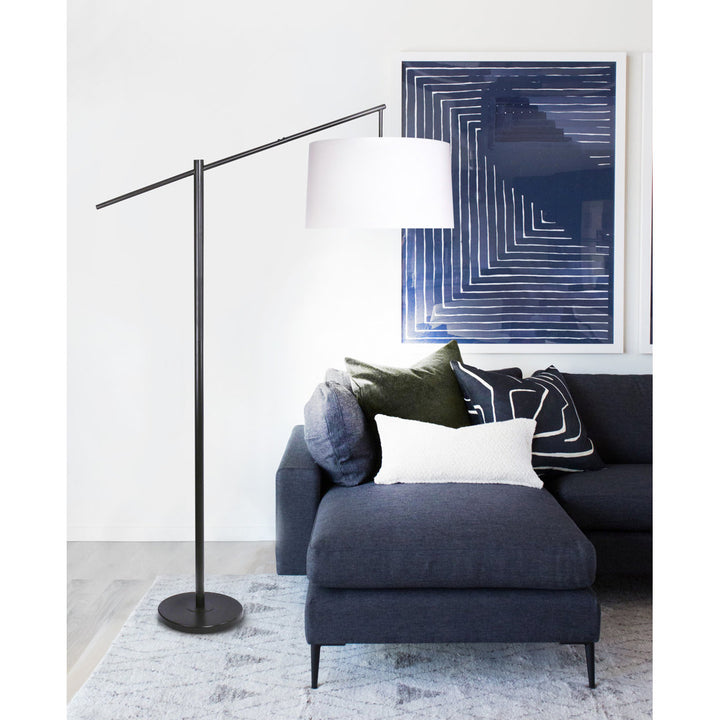 Dyanne 69" Task/Reading Floor Lamp Etta Avenue™ Shade Color: Natural Base Finish: Oiled Bronze