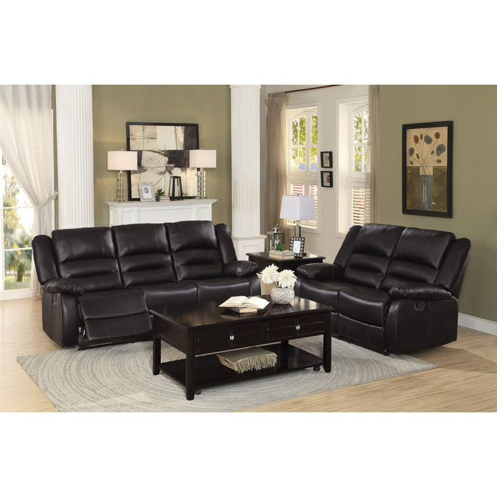 Jianyu 82" Faux Leather Pillow Top Arm Reclining Sofa Red Barrel Studio® Fabric: Brown Faux Leather