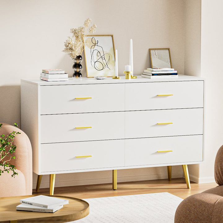 Kamily 6 Drawer 47.25" W Double  Dresser Mercer41 Color: White