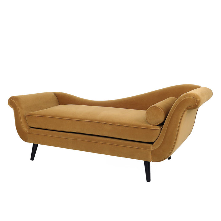 Roiled Arms Chaise Lounge Everly Quinn Fabric: Turmeric Polyester Blend