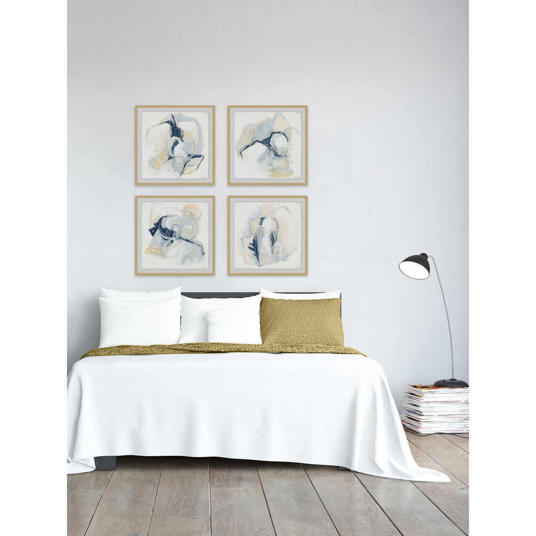 Pastel Sketches - 4 Piece Picture Frame Print Set on Paper Wrought Studio™ Frame Size: 18" H x 18" W