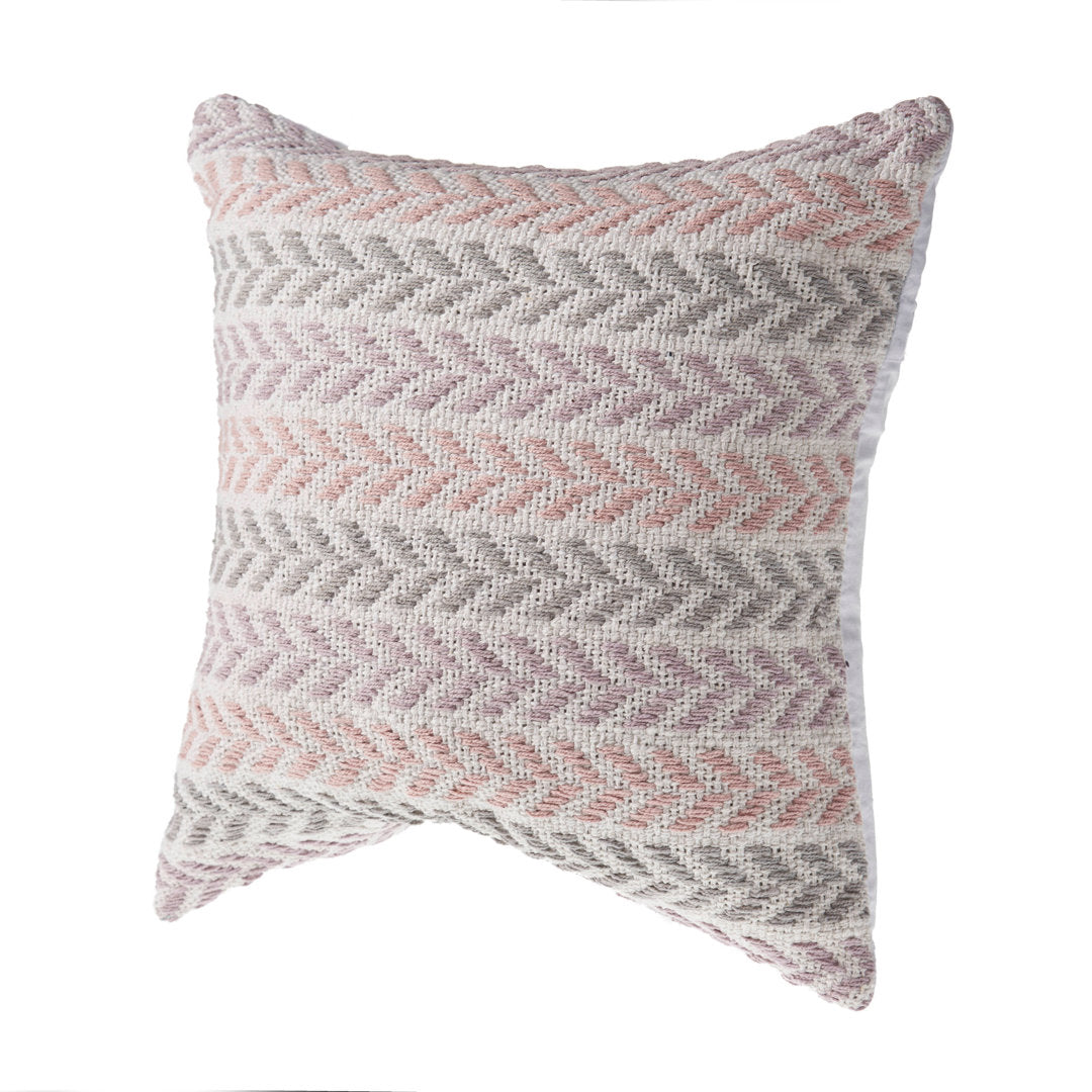 Hand-Woven Chevron Cotton Throw Pillow Rajani Home Color: Purple/Pink
