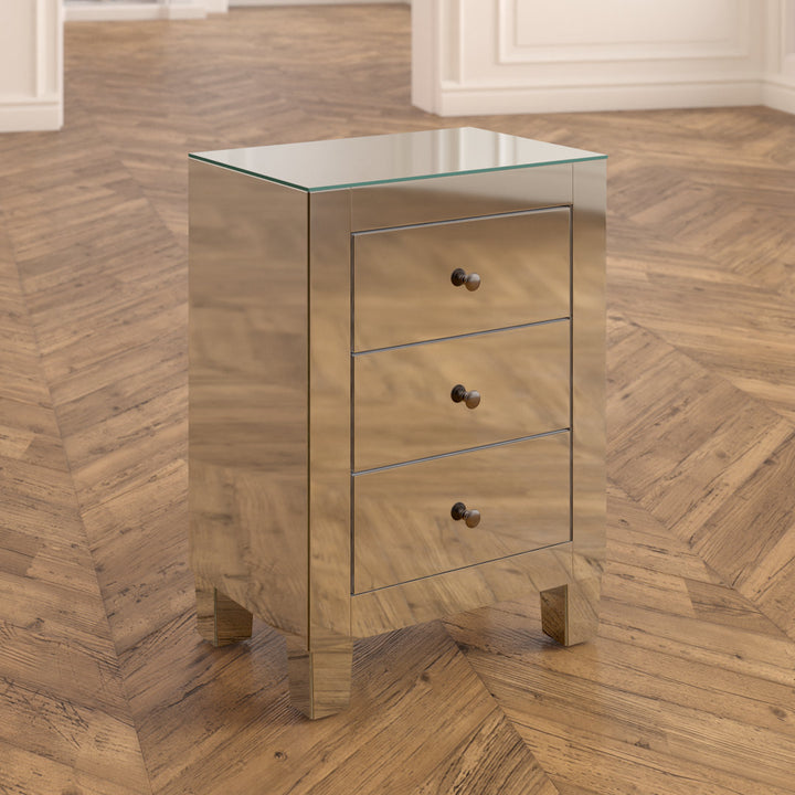 Brixton 3 - Drawer Mirrored Accent Chest Etta Avenue™