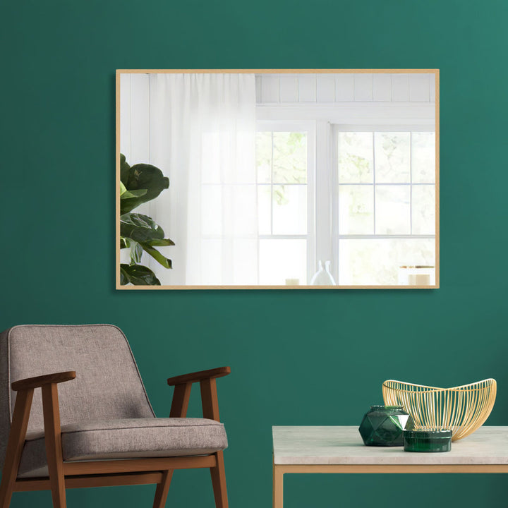 Beunca Metal Framed Bathroom Vanity Mirror Winston Porter Size: 32" x 24" Finish: Gold