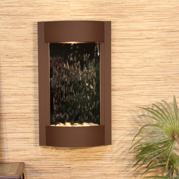 Serene Waters Natural Stone/Metal Wall Fountain with Light Adagio Fountains Finish: Copper Vein, Stone: Silver Mirror