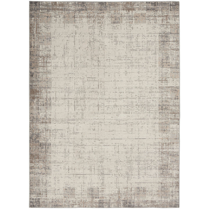 Adriao Geometric Gray/Ivory Area Rug Wade Logan® Rug Size: Rectangle 5'3" x 7'3"