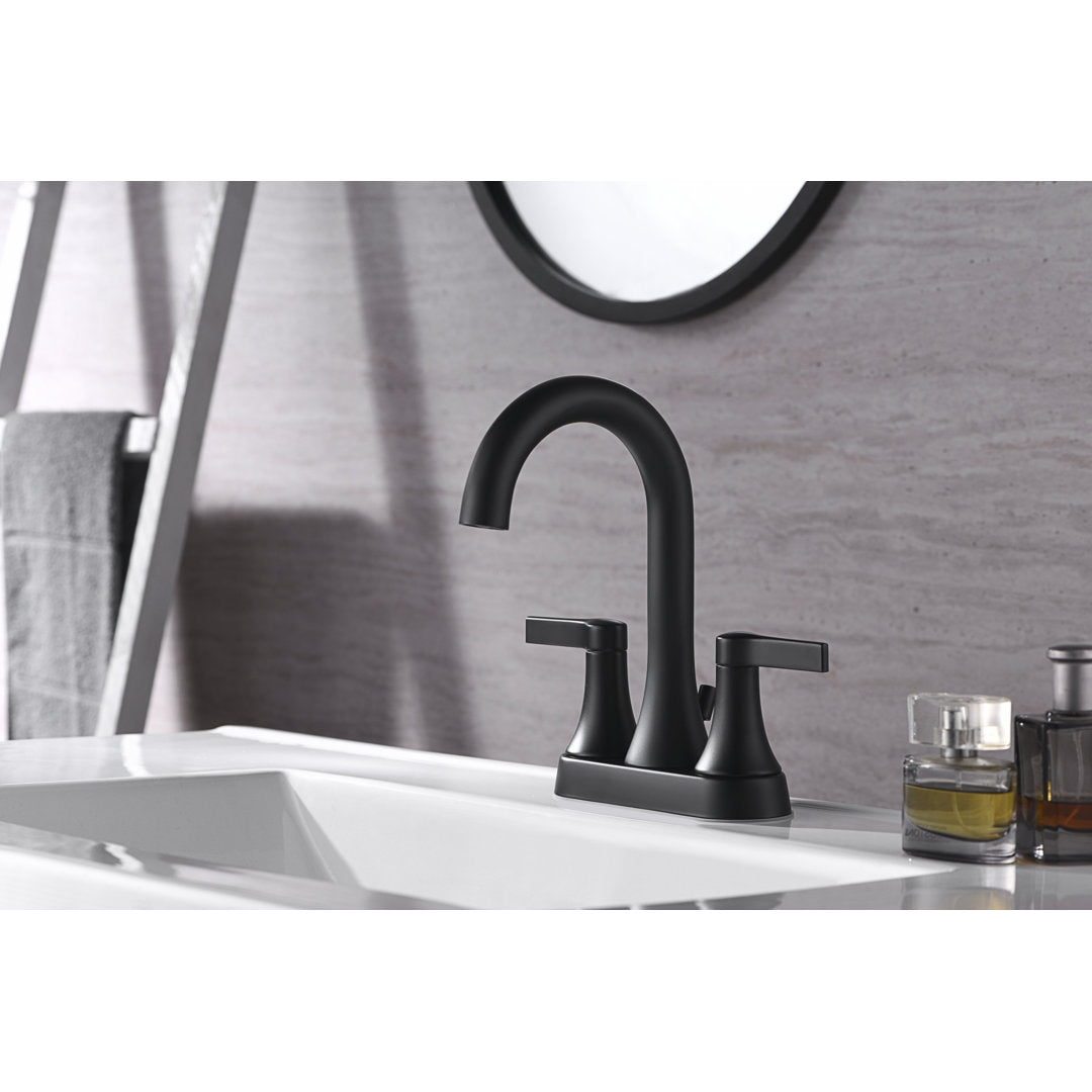 Davvid Two-Handle Centerset Bathroom Faucet with Drain Assembly Wrought Studio™ Finish: Oil Rubbed Bronze