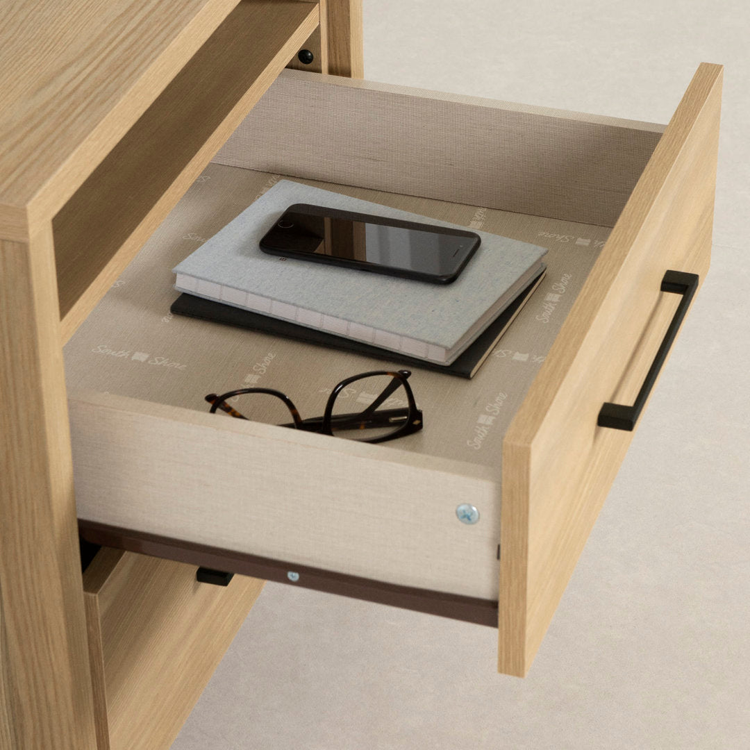 Gravity 2 - Drawer Nightstand South Shore Color: Natural Ash
