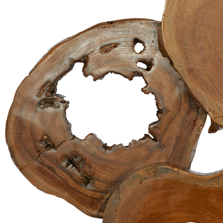 Teak Wood Handmade Live Edge Abstract Brown Wall Decor Loon Peak®