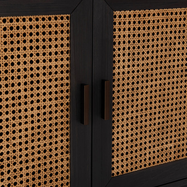 Genie Solid Wood 4 - Door Sideboard Joss & Main Color: Black