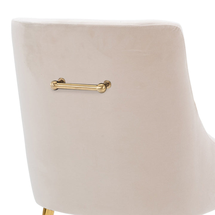 Surles Velvet Side Chair Everly Quinn Upholstery Color: Beige
