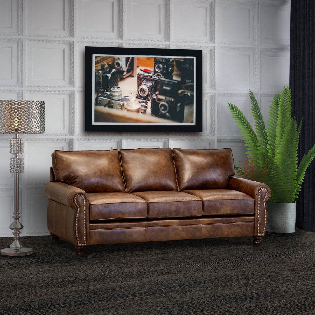 Eddahbi Brown Top Grain Leather Sofa And Loveseat Charlton Home®