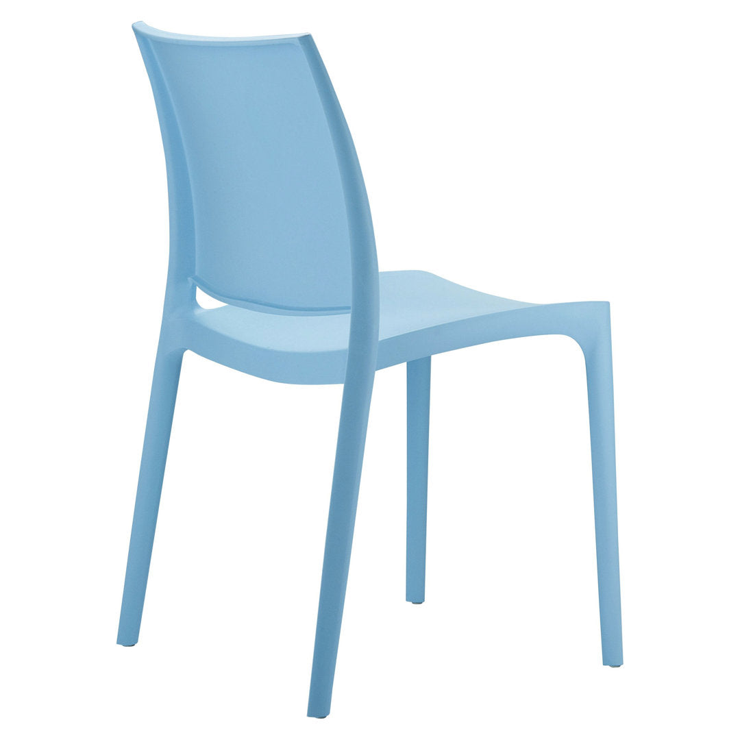 Burt Stacking Patio Dining Side Chair (Set of 2) AllModern Color: Light Blue