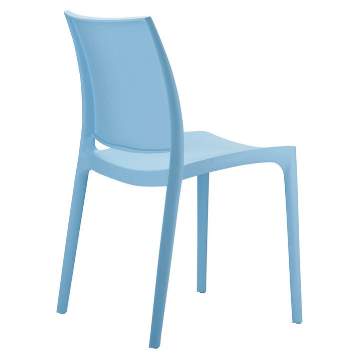 Burt Stacking Patio Dining Side Chair (Set of 2) AllModern Color: Light Blue