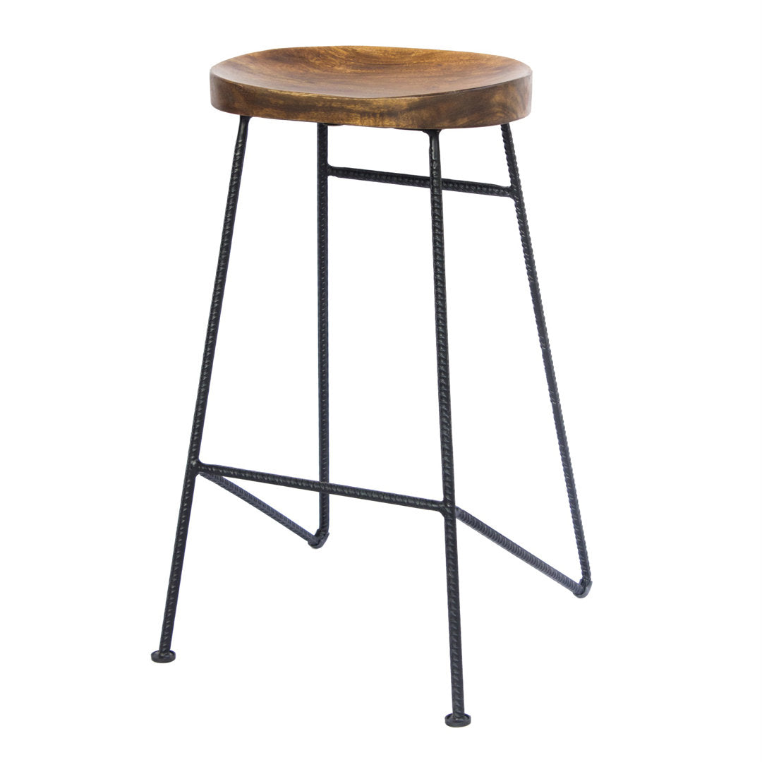 Travon Solid Wood 28" Bar Stool Union Rustic
