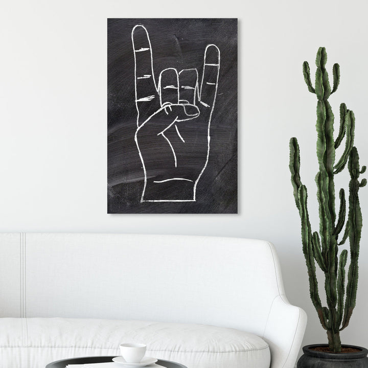Rock On by Oliver Gal - Graphic Art Print Ebern Designs Size: 24" H x 16" W x 0.75" D Format: Wrapped Canvas
