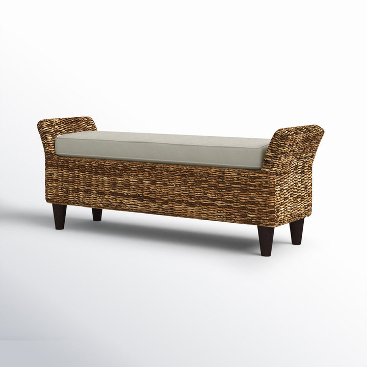 Calne Upholstered Wicker Bench Sand & Stable™