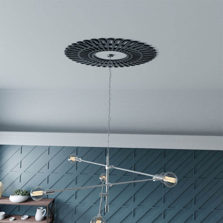 Cornelius Ceiling Medallion Ekena Millwork Color: Antiqued Silver Size: 38" H x 38" W x 1" D