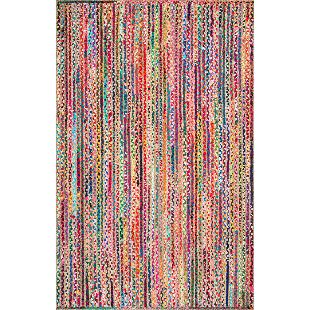 Lovetto Bohemian Handmade Braided Red Rug Bungalow Rose Rug Size: Rectangle 5' x 8'